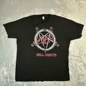 Tultex T-Shirt Mens XL Black Slayer Hell Awaits 1985 Tour Graphic Band Tee
